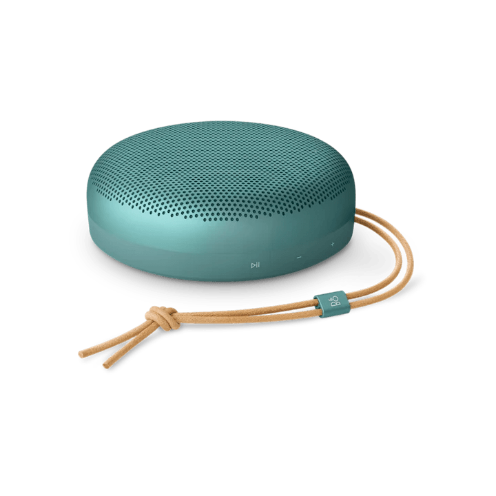 Bang & Olufsen Beosound A1 2nd Gen bærbar Bluetooth højttaler i grøn med læderrem