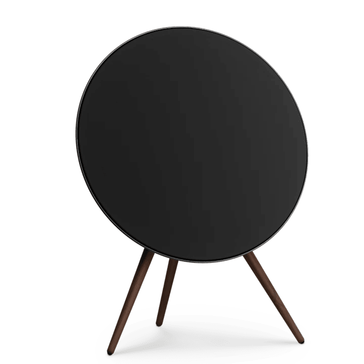 Bang & Olufsen Beosound A9 højttaler i sort med træben, set bagfra