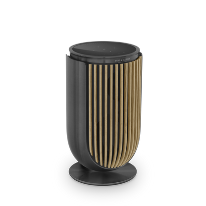 Bang & Olufsen Beolab 8 højttaler i sort med guldfarvet akustisk stof
