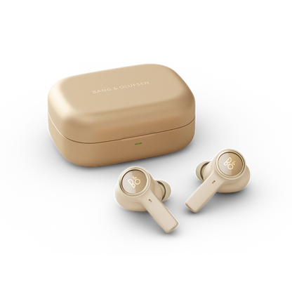 Bang & Olufsen Beoplay EX trådløse earbuds i guldfarvet finish med opladningsetui