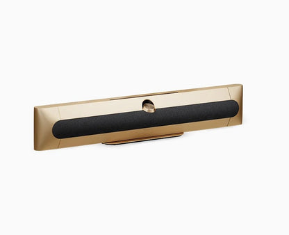 Bang & Olufsen Beosound Premiere i gold tone aluminium med grey melange stof højttalerfront