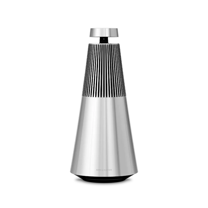 Beosound 2 elegant hjemmehøjttaler i sølv med konisk design
