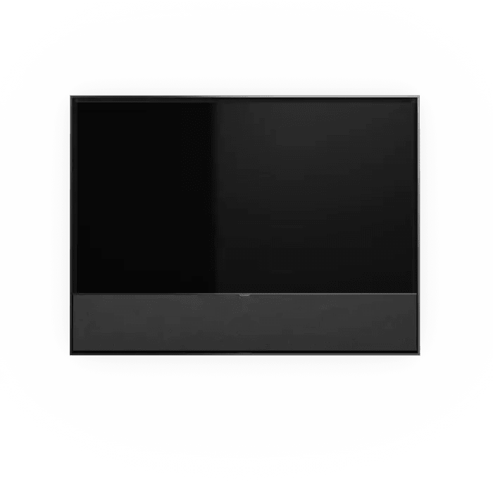Bang & Olufsen Beovision Contour OLED TV med sort skærm og grå soundbar