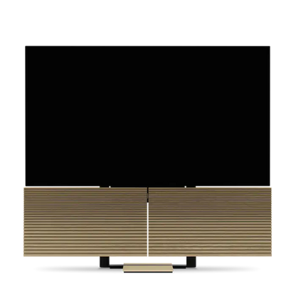 Bang & Olufsen Beovision Harmony fjernsyn med trælameller og sort skærm