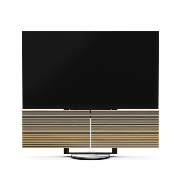 Bang & Olufsen Beovision Harmony fjernsyn med trælameller og sort skærm