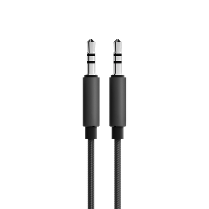 Sort audiokabel med 3,5mm jack-stik i begge ender til Beoplay H95 hovedtelefoner