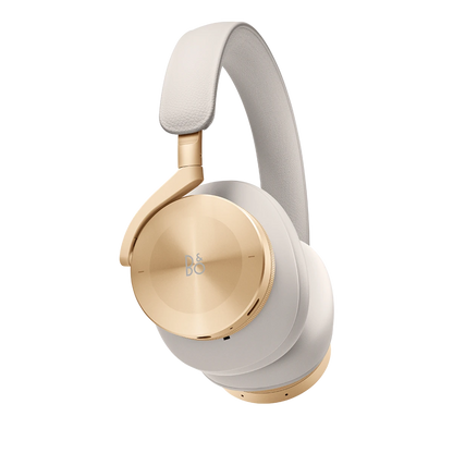 Bang & Olufsen Beoplay H95 hovedtelefoner i beige læder med gulddetaljer