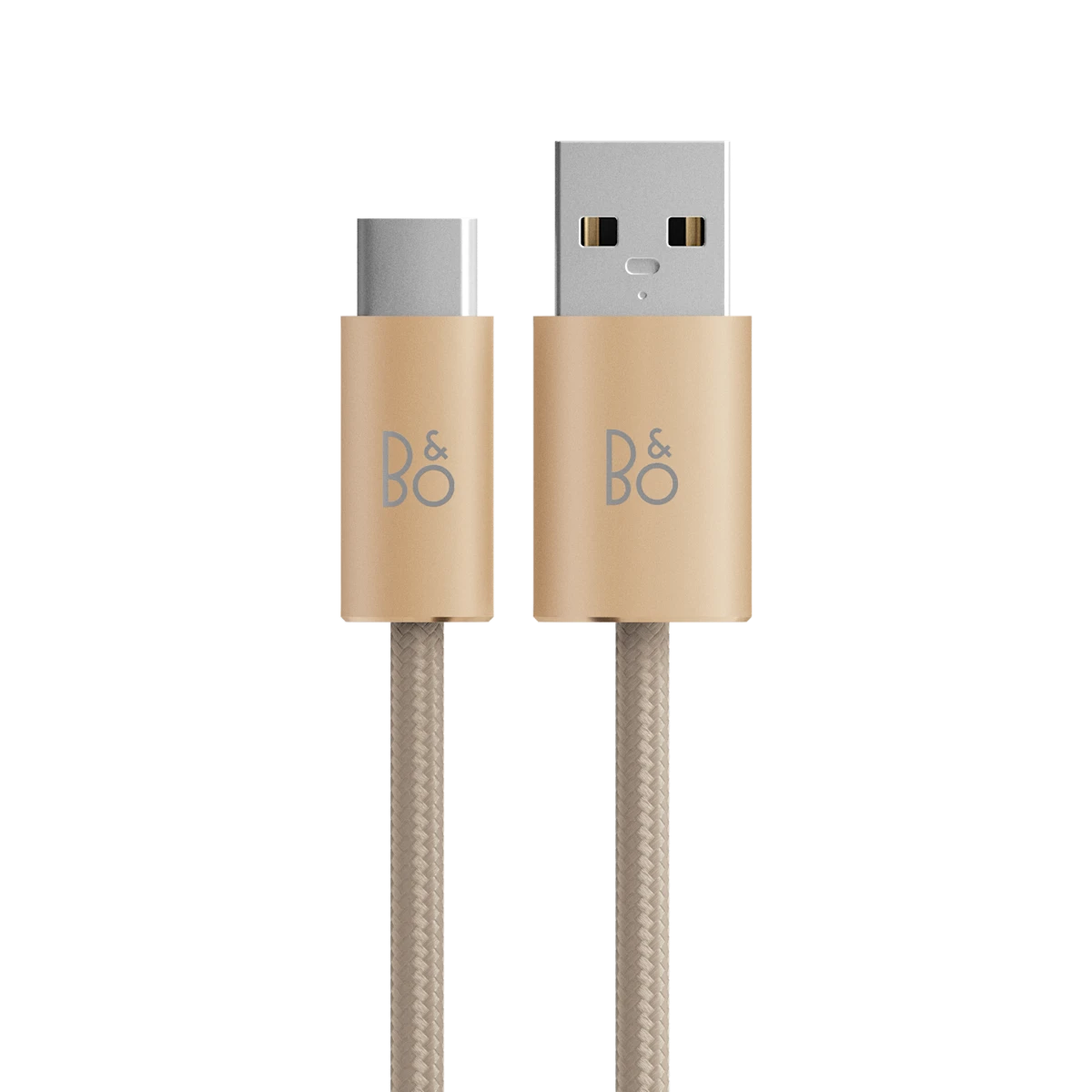 Bang & Olufsen USB-C til USB-A kabel i guld farve med flettet design