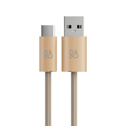 Bang & Olufsen USB-C til USB-A kabel i guld farve med flettet design