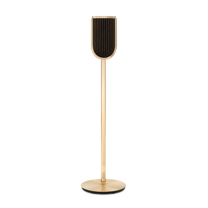 Beolab 8 gulvstander højttaler i guld finish med sort grill