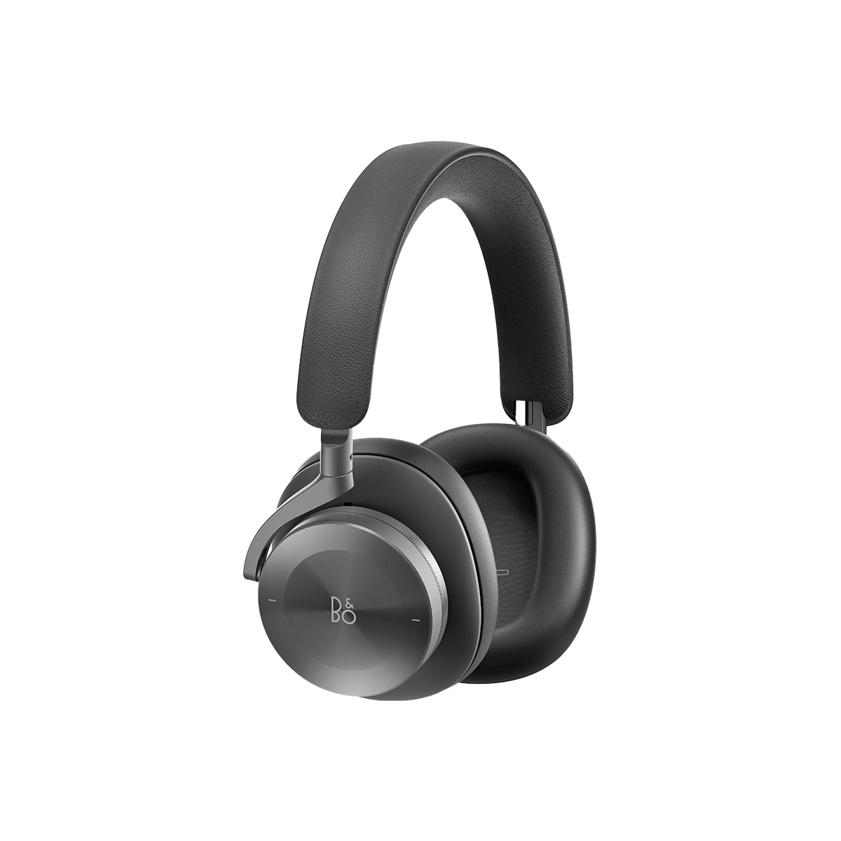 Beoplay H95 hovedtelefoner i grå med læderpolstring og B&O logo