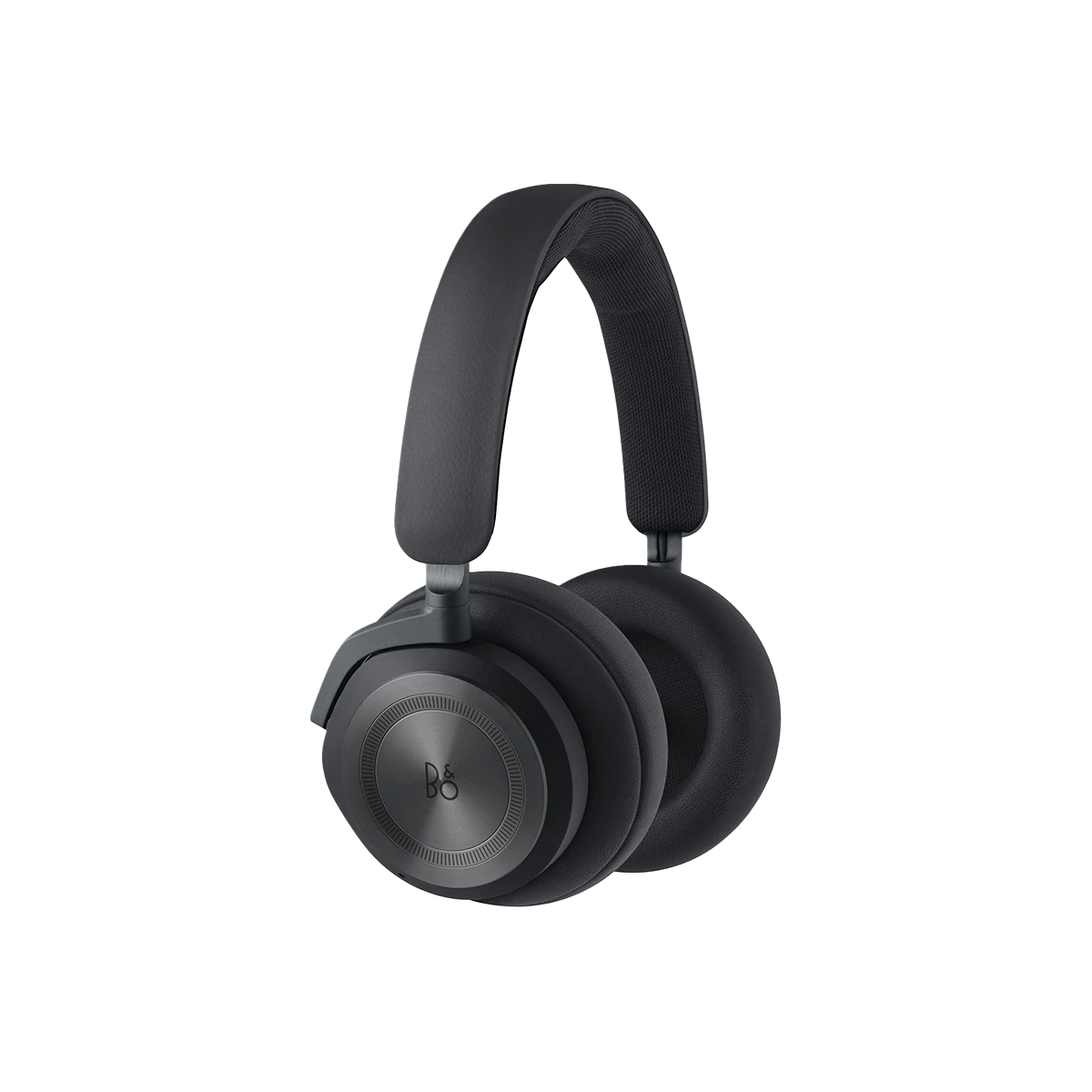 Beoplay HX trådløse hovedtelefoner i sort med B&O logo på ørekopperne