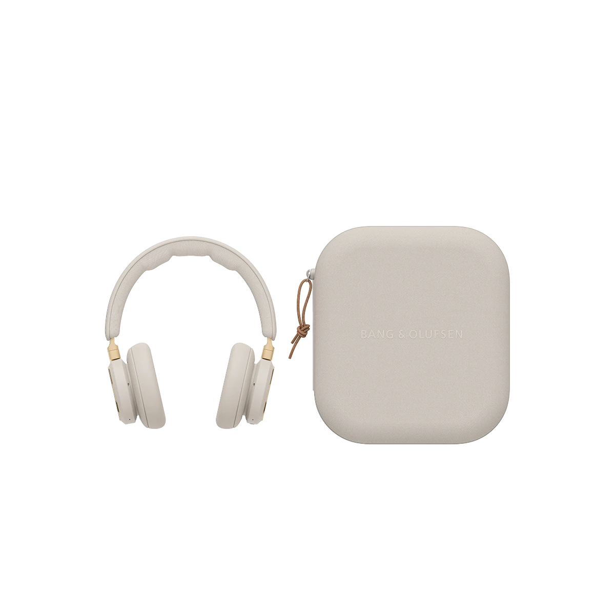 Beige Beoplay HX trådløse hovedtelefoner med medfølgende opbevaringsetui