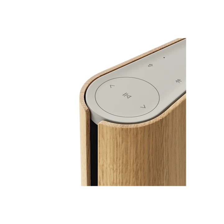 Bang & Olufsen Beosound Emerge kompakt WiFi højttaler i eg træ med touch betjeningspanel