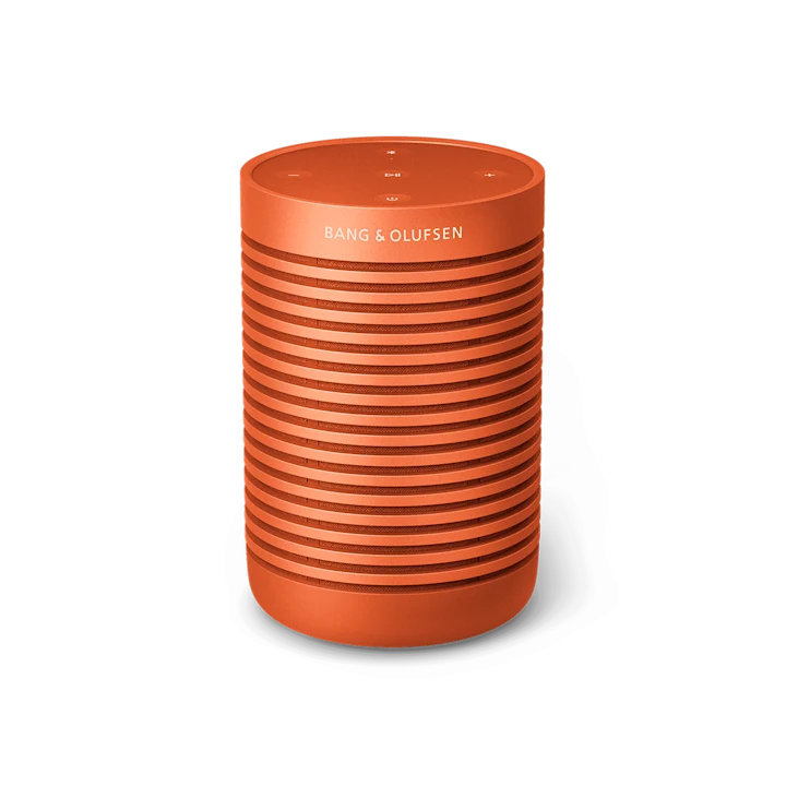 Orange Bang & Olufsen Beosound Explore Bluetooth højttaler med horisontale ridser