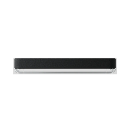 Beosound Theatre soundbar i sort og sølv på hvid baggrund