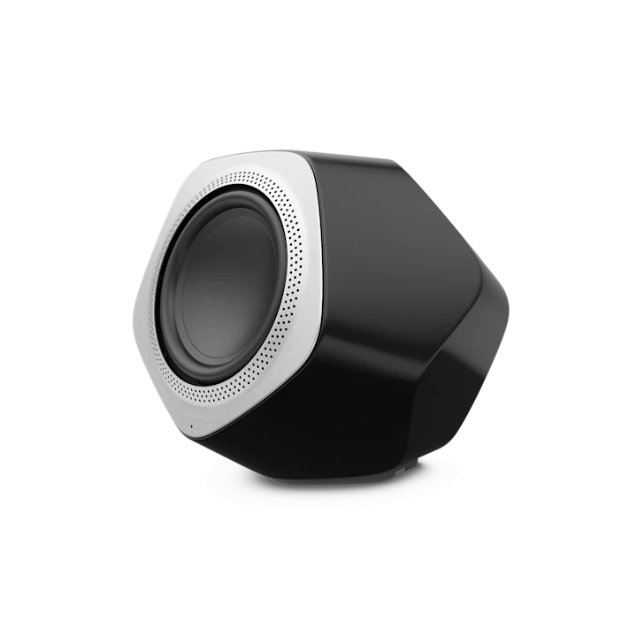 Beolab 19 trådløs subwoofer i sort med sølvfarvet front