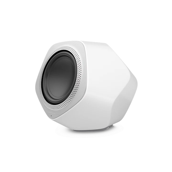 Bang & Olufsen Beolab 19 trådløs subwoofer i hvid med skulpturel design