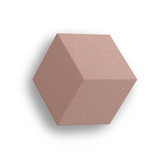 Beosound Shape sekskantet højttalermodul i rosa nuancer med geometrisk design