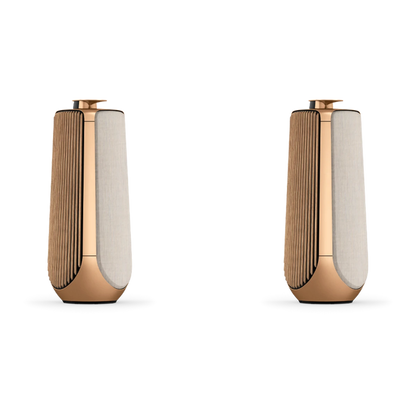 To Beolab 50 højttalere i bronze finish med akustisk stofpanel